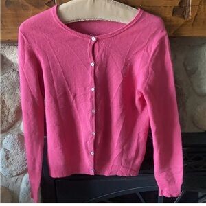 Pink Button-Up Women's Sweater/Cardigan